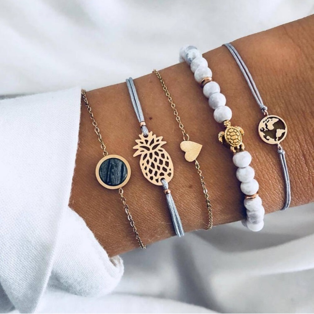 5 piece Marbled Bracelet Set